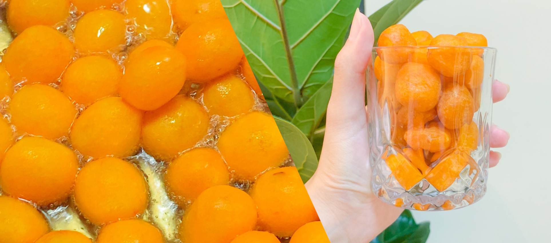 食譜。酥脆地瓜球，只要3步驟蒸揉炸! 大人小孩搶著吃! 滿滿兩大盤不用銅板價!